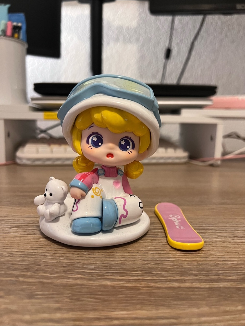 Ft. Fire x Ophuu Snow Day Figure with Snowboard & Bear Companion